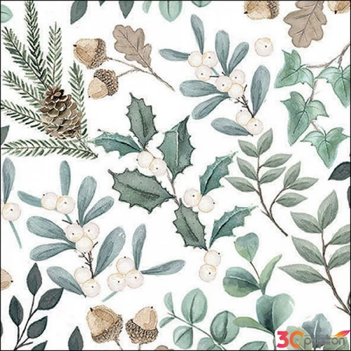 Szalvéta Ambiante Collection of leaves papír papírszalvéta 33x33cm,20db-os