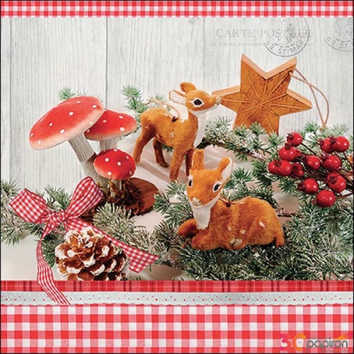 Szalvéta Ambiante Deer decor papír papírszalvéta 33x33cm,20db-os