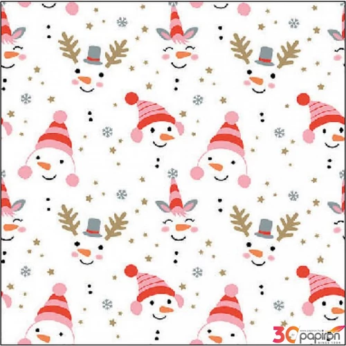 Szalvéta Ambiante Funny snowmen 20db-os papírszalvéta 25x25cm,15db-os