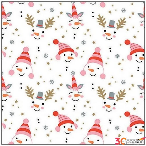 Szalvéta Ambiante Funny snowmen papír papírszalvéta 33x33cm,20db-os