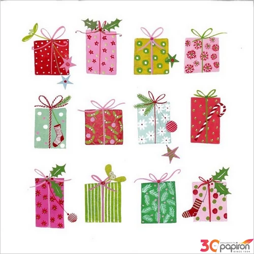 Szalvéta karácsonyi Gift for you papírszalvéta 33x33cm,20db-os