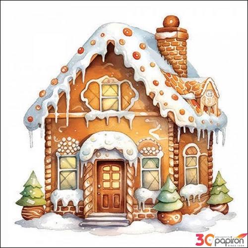 Szalvéta Ambiante Gingerbread house papír papírszalvéta 33x33cm,20db-os