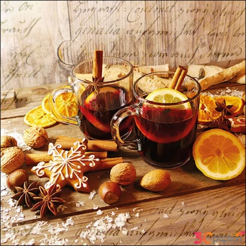 Szalvéta Ambiante Glühwein papír papírszalvéta 33x33cm,20db-os