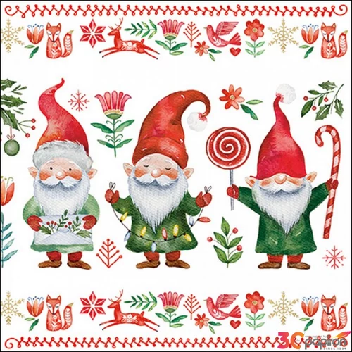 Szalvéta Ambiante Gnomes fun papír papírszalvéta 33x33cm,20db-os