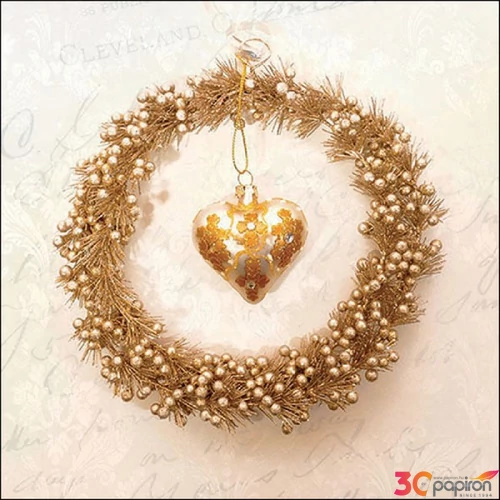 Szalvéta Ambiante Heart of godl papír papírszalvéta 33x33cm,20db-os
