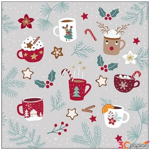 Szalvéta Ambiante Hot Drinks papír papírszalvéta 33x33cm,20db-os