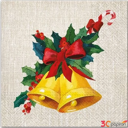 Szalvéta karácsonyi Jingle Bells papírszalvéta 33x33cm,20db-os