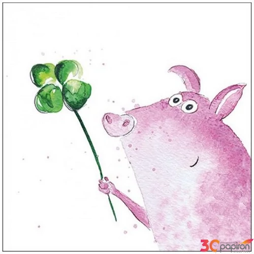Szalvéta karácsonyi Lucky Pig 33x33cm 3rétegű 20db/csomag