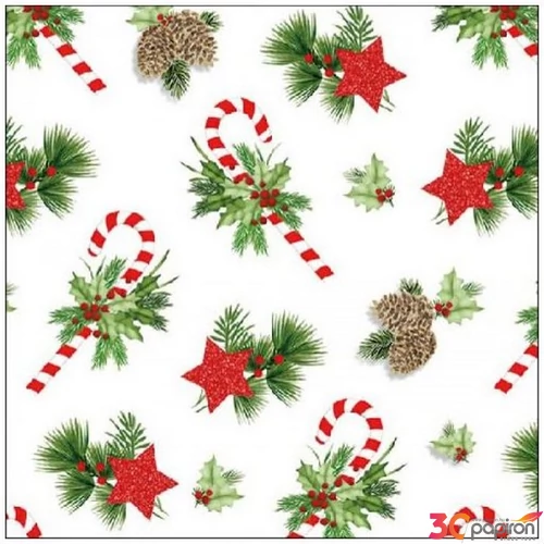 Szalvéta Ambiante Ornaments For X-Mas papírszalvéta 33x33cm,20db-os