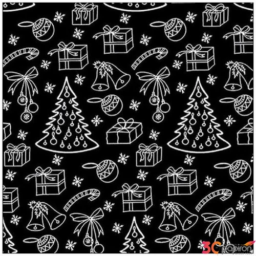 Szalvéta Ambiante Outlined ornaments black papírszalvéta 33x33cm,20db-os