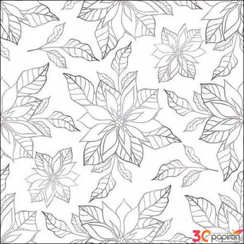 Szalvéta Ambiante Poinsettia outline silver papírszalvéta 33x33cm,20db-os
