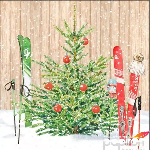 Szalvéta karácsonyi PPD 33x33cm 3rétegű, 20db/csomag Christmas Skiing