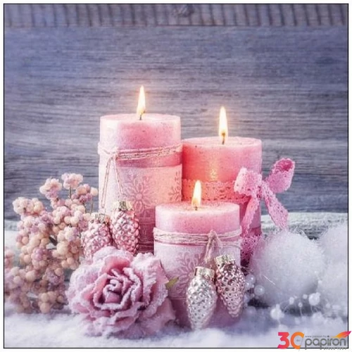 Szalvéta Ambiante Romantic Candl es papírszalvéta 33x33cm,20db-os