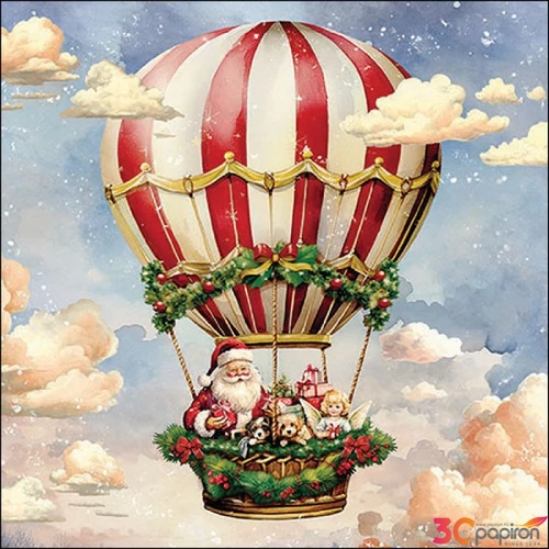 Szalvéta Ambiante Santa's air balloon papírszalvéta 33x33cm,20db-os