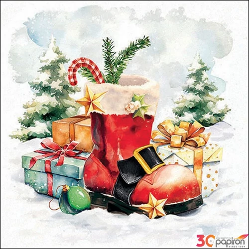 Szalvéta Ambiante Santa's boot papírszalvéta 33x33cm,20db-os