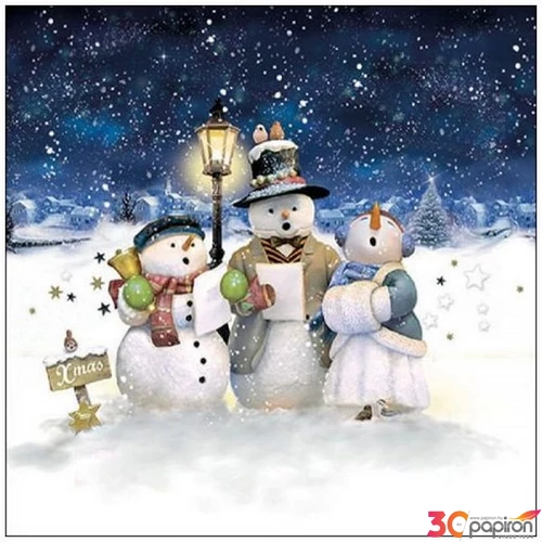 Szalvéta Ambiante Singing snowmen papírszalvéta 33x33cm,20db-os