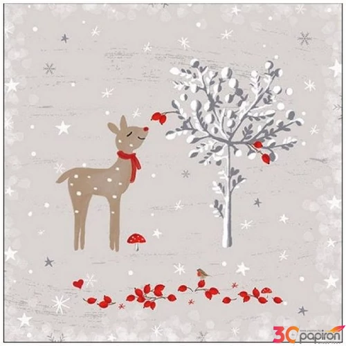 Szalvéta Ambiante Sniffing Deer papírszalvéta 33x33cm,20db-os