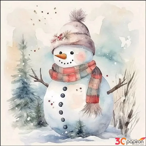 Szalvéta Ambiante Snowman in nature papírszalvéta 25x25cm,15db-os