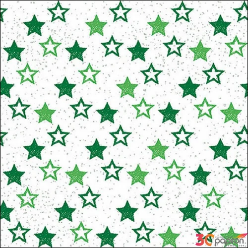 Szalvéta Ambiante Stars All Over Green papírszalvéta 33x33cm,20db-os