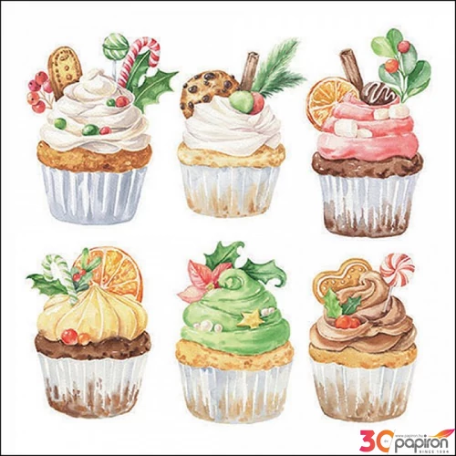 Szalvéta Ambiante Sweet Christmas white papírszalvéta 25x25cm,15db-os