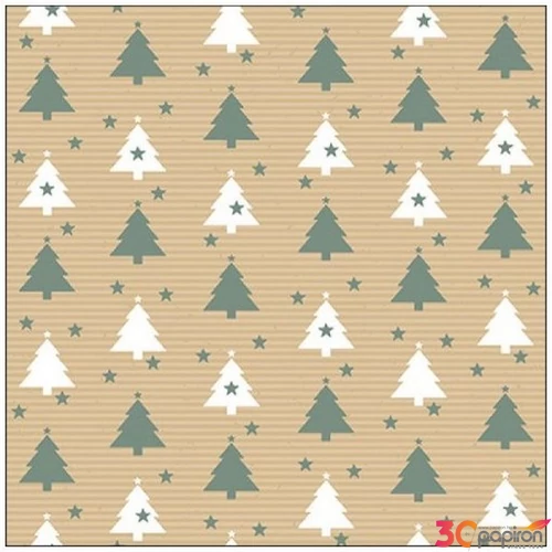 Szalvéta Ambiante Trees and stars sage papírszalvéta 33x33cm,20db-os