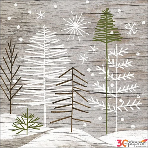 Szalvéta Ambiante Trees On Wood papírszalvéta 33x33cm,20db-os