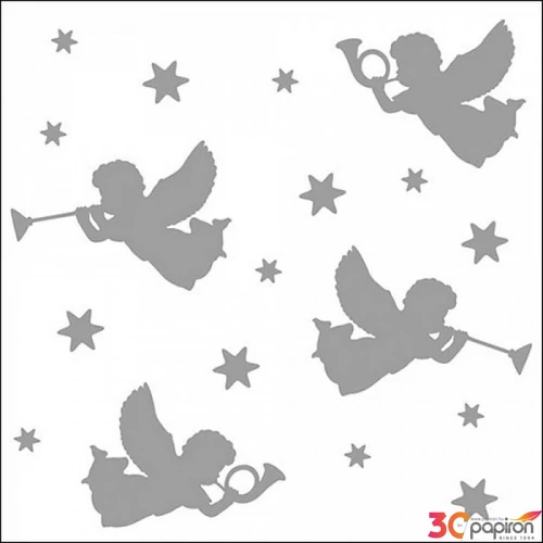 Szalvéta Ambiante Trumpet Angels silver papírszalvéta 33x33cm,20db-os