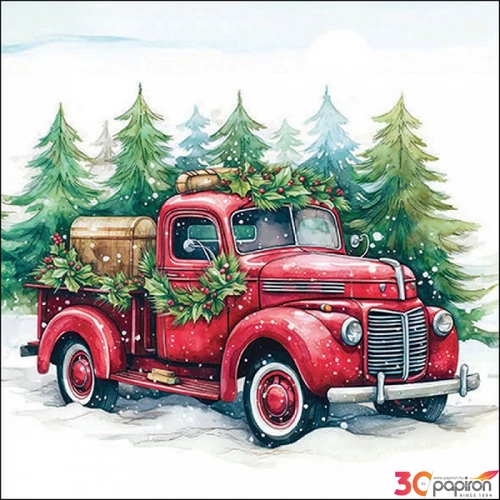 Szalvéta 33x33cm karácsonyi Van in the snow 20db-os