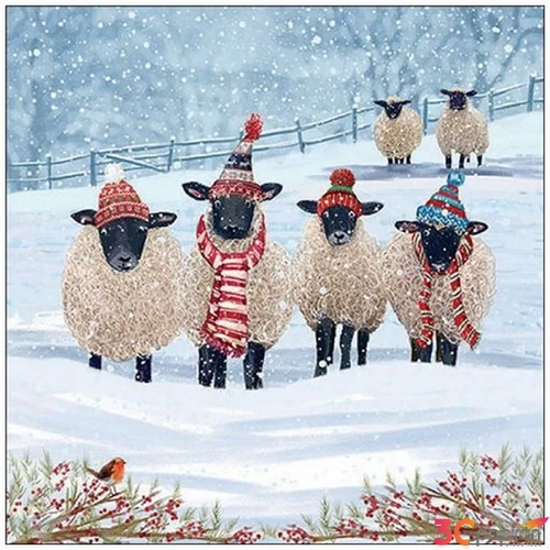 Szalvéta Ambiante Warm winter woolies papírszalvéta 33x33cm,20db-os