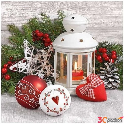 Szalvéta Ambiante White Lantern papírszalvéta 33x33cm,20db-os