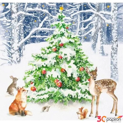 Szalvéta karácsonyi Winter Forest papírszalvéta 33x33cm,20db-os
