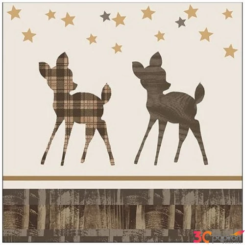 Szalvéta Ambiante Wooden Deer papírszalvéta 33x33cm,20db-os