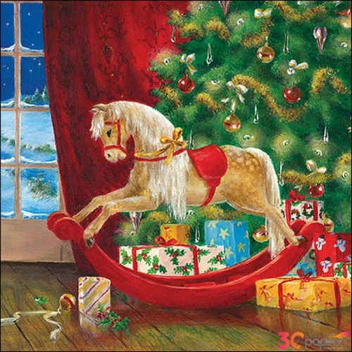 Szalvéta Ambiante Wooden rocking horse papírszalvéta 33x33cm,20db-os