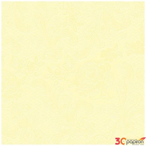Szalvéta 33x33cm Lace jaune glacé dombornyomott papírszalvéta 33x33cm,20db-os