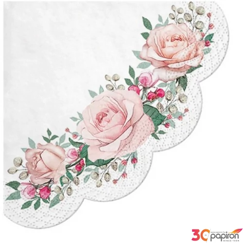 Szalvéta 33x33cm Paw Gorgeous Roses papírszalvéta 33x33cm,20db-os