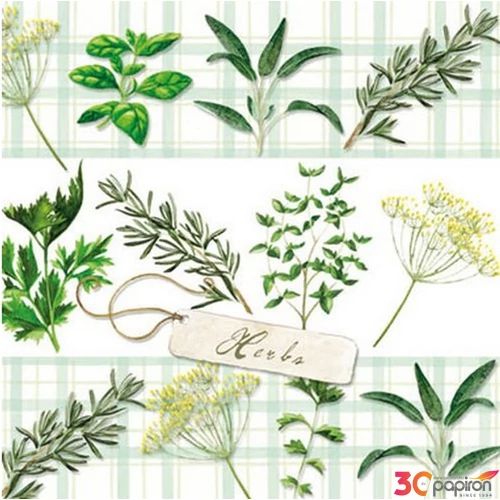 Szalvéta PPD Herbs 25x25cm, 3rétegű, 20db/csomag AMB.12509330