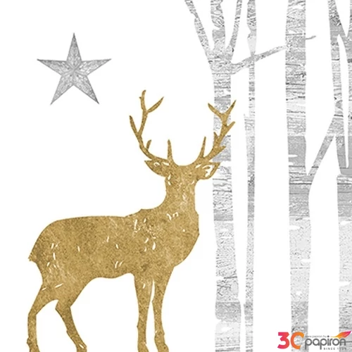 Szalvéta PPD Mystic Deer Gold 33x33cm, 3rétegű, 20db/csomag papírszalvéta 33x33cm,20db-os