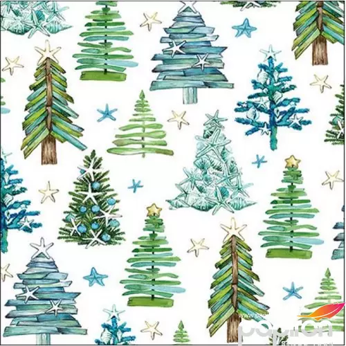Szalvéta Ambiente karácsonyi Tree pattern 33x33cm, 20db/csomag