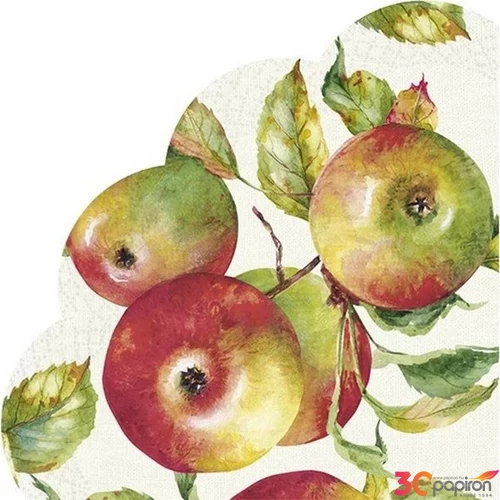 Szalvéta Rondo alma Home grow apples Cream átmérő: 34cm  12db/csomag