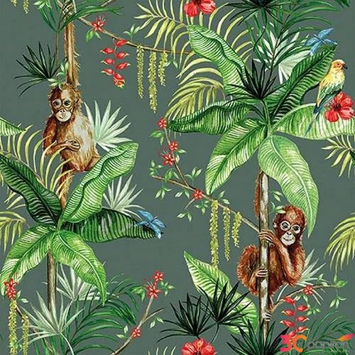 Szalvéta Ambiante Orangutan Green papírszalvéta 33x33cm,20db-os
