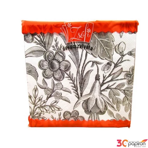 Szalvéta Zsófi általános őszi 33x33cm 3rétegű 15db/csomag, vegyes [5998772500024] tökös
