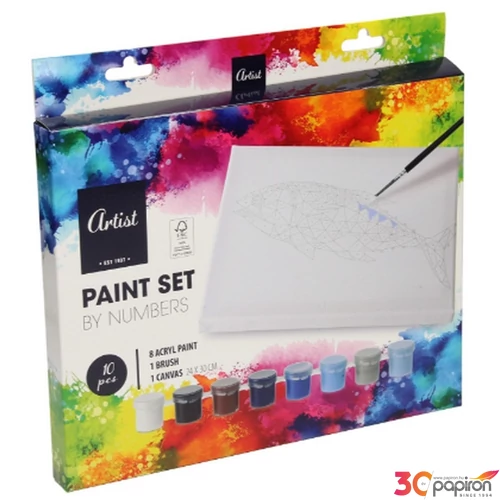 Számfestő készlet '24 készlet 5db-os vászon , ecset, festék kpm 24-30cm