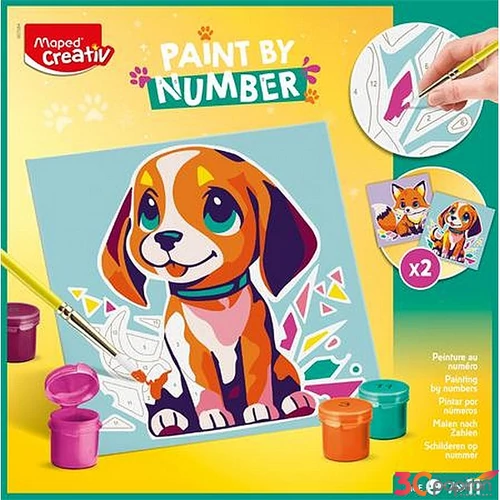 Számfestő készlet MAPED CREATI "Paint by number" kutya és róka