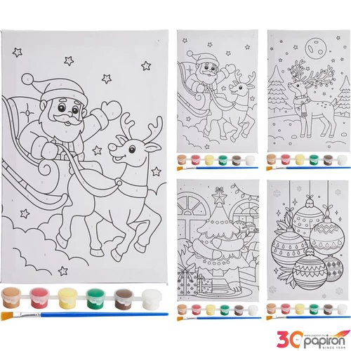 Kreatív számfestő készlet Vászon + ecset + festék KPM25