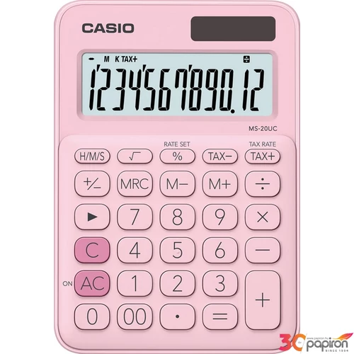 SzámoLógép Casio MS-20UC PK asztali számológép 12digites rózsaszín 