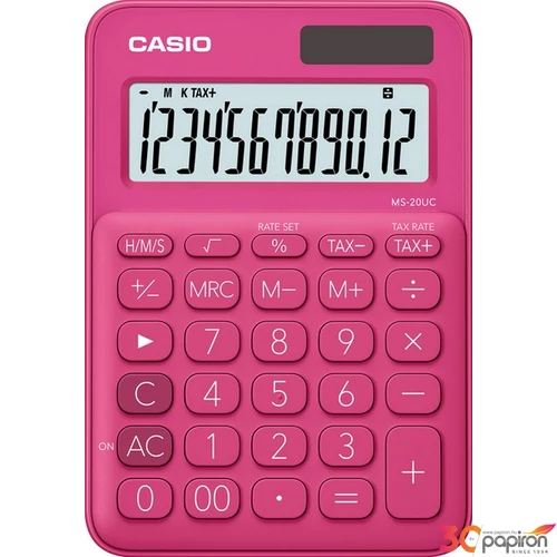 SzámoLógép Casio MS-20UC RD asztali számológép 12digites pink 