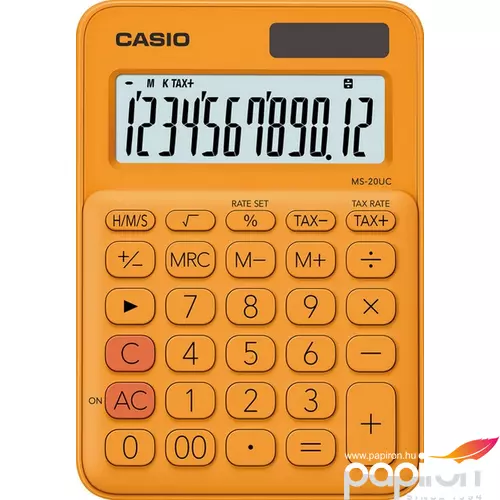 SzámoLógép Casio MS-20UC RG asztali számológép 12digites narancssárg