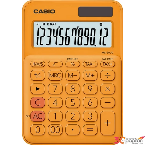 SzámoLógép Casio MS-20UC RG asztali számológép 12digites narancssárg