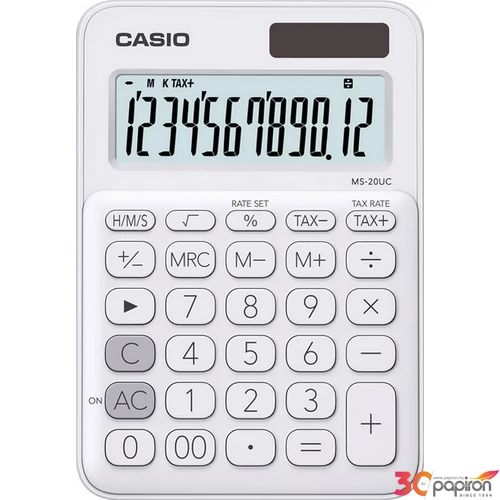 SzámoLógép Casio MS-20UC WE asztali számológép 12digites fehér