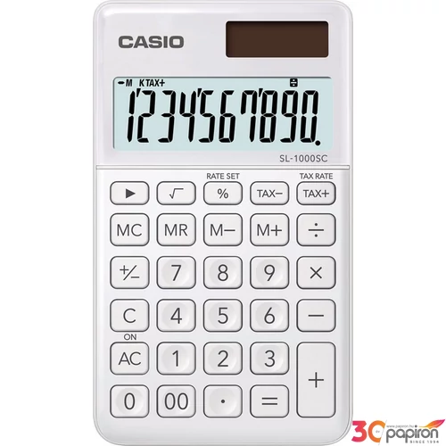SzámoLógép Casio SL-1000SC WE 10digites zsebszámológép fehér SL 1000 SC Stylish Design sorozat